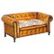 Viktorianisches Chesterfield Sofa aus handgefärbtem Leder 1