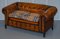 Viktorianisches Chesterfield Sofa aus handgefärbtem Leder 3