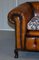 Sofá Chesterfield victoriano de cuero teñido a mano, Imagen 6