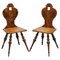 Victorian Poker Hall Chairs with Armorial Lion Crest Backs, Set of 2 1