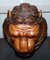 Large Hand-Carved Lion's Mane Bust in Wood with Solid Marble Base, Image 8