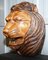 Large Hand-Carved Lion's Mane Bust in Wood with Solid Marble Base, Image 7