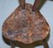 Burr Chestnut Hand Carved Primate French Milking Chair, 1760s, Image 4