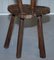 Burr Chestnut Hand Carved Primate French Milking Chair, 1760s, Image 15