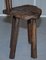 Burr Chestnut Hand Carved Primate French Milking Chair, 1760s 12