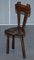 Burr Chestnut Hand Carved Primate French Milking Chair, 1760s, Image 3