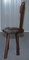 Burr Chestnut Hand Carved Primate French Milking Chair, 1760s, Image 16