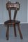 Burr Chestnut Hand Carved Primate French Milking Chair, 1760s, Image 2