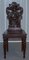 Vintage English Oak Hall Chairs Depicting King & Gentleman, Set of 2 14