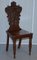 Vintage English Oak Hall Chairs Depicting King & Gentleman, Set of 2 2