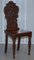 Vintage English Oak Hall Chairs Depicting King & Gentleman, Set of 2, Image 13