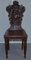Vintage English Oak Hall Chairs Depicting King & Gentleman, Set of 2, Image 3