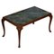Vintage Walnut Framed and Solid Marble-Top Coffee Table 1