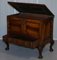 Vintage Carved Hardwood Trunk or Chest with Drawer and Claw & Ball Legs 5