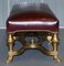 Italian Baroque Style Giltwood Bench or Stool in New Oxblood Leather, 1800s 13