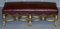 Italian Baroque Style Giltwood Bench or Stool in New Oxblood Leather, 1800s 2