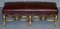 Italian Baroque Style Giltwood Bench or Stool in New Oxblood Leather, 1800s, Image 2