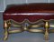 Italian Baroque Style Giltwood Bench or Stool in New Oxblood Leather, 1800s 7