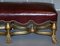 Italian Baroque Style Giltwood Bench or Stool in New Oxblood Leather, 1800s 8