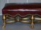 Italian Baroque Style Giltwood Bench or Stool in New Oxblood Leather, 1800s 16