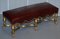 Italian Baroque Style Giltwood Bench or Stool in New Oxblood Leather, 1800s 3