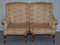 Victorian Asymmetrical Armchairs in Giltwood with Embroidered Bird Covers, Set of 2 3