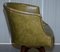 Early Victorian Green Leather Barrel Back Captain's Swivel Chair, Image 10