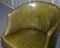 Early Victorian Green Leather Barrel Back Captain's Swivel Chair, Image 4