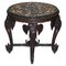 Burmese Hand-Carved Elephant Side Table with Pietra Dura Marble Top, Image 1