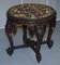 Burmese Hand-Carved Elephant Side Table with Pietra Dura Marble Top 3