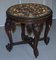 Burmese Hand-Carved Elephant Side Table with Pietra Dura Marble Top, Image 3