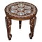 Anglo-Indian Export Elephant Side Table in Hardwood with Floral Inlay 1