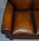 Gentleman's Club Sofa aus Braunem Leder 7