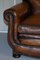 Gentleman's Club Moustache Back Sofa in Brown Leather, Image 8