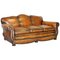 Gentleman's Club Moustache Back Sofa in Brown Leather 1