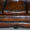 Gentleman's Club Moustache Back Sofa in Brown Leather 10