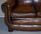 Gentleman's Club Moustache Back Sofa in Brown Leather, Image 9