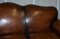 Gentleman's Club Moustache Back Sofa in Brown Leather, Image 6