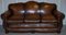 Gentleman's Club Moustache Back Sofa in Brown Leather, Image 2