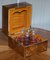 Victorian Rosewood Liqueur Box with Cranberry Glass Decanters 12