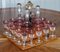 Viktorianische Likörbox aus Palisander mit Cranberry Glas Karaffen 16