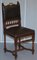 French Henry II Oak & Embossed Leather Lion Dining Chairs, 1880s, Set of 6 14