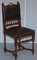 French Henry II Oak & Embossed Leather Lion Dining Chairs, 1880s, Set of 6, Image 14