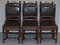 French Henry II Oak & Embossed Leather Lion Dining Chairs, 1880s, Set of 6, Image 2