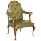 Fauteuil Chesterfield Renouveau Gothique Géorgien en Cuir, 1800s 1