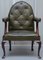 Georgian Irish Gothic Revival Chesterfield Armchair in Leather, 1800s, Image 2