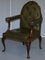Georgian Irish Gothic Revival Chesterfield Armchair in Leather, 1800s 3