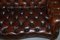 Viktorianisches Serpentine Handgefärbtes Whiskey Brown Leder Chesterfield Sofa 7