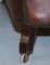 Viktorianisches Serpentine Handgefärbtes Whiskey Brown Leder Chesterfield Sofa 20