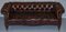 Sofá Chesterfield victoriano serpentino de cuero marrón teñido a mano, Imagen 2